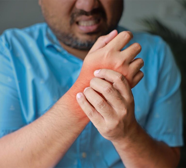 man-injured-his-wrist-it-was-swollen-red